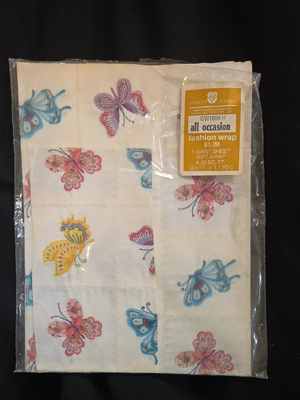 American Greetings Pastel Butterfly Gift Wrap in Blue, Pink, Yellow